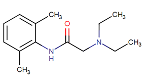 ساختار شیمیایی لیدوکائین
