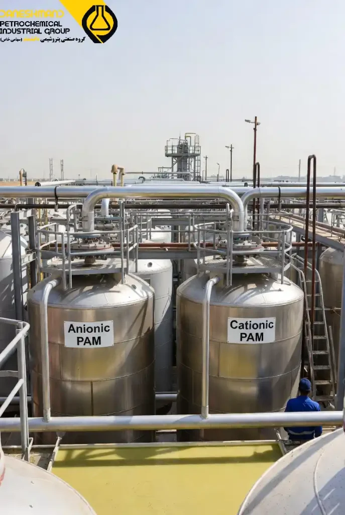 پلی آکریل آمید (PAM) صنعتی | خرید 2 گرید آنیونی و کاتیونی